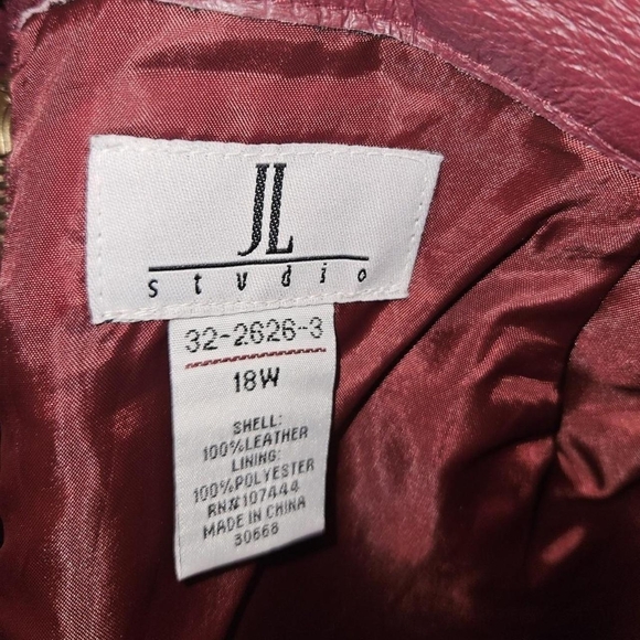 Vintage Burgundy Red Leather Maxi Skirt Size 18w - Picture 4 of 4